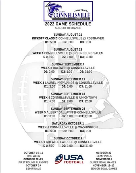 Contact Sports International Football Camps, 301-575-9400. . Bill george youth football schedule 2022